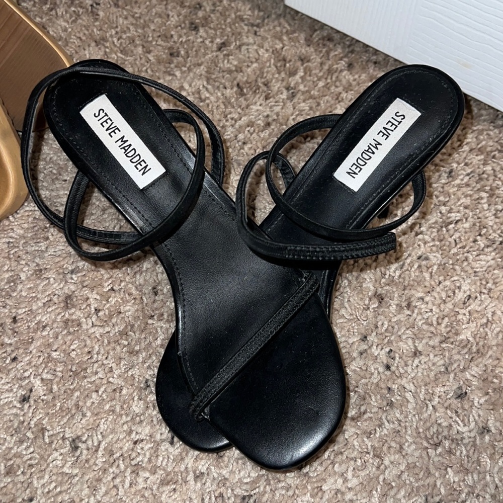 Steve Madden Heel Black Strappy